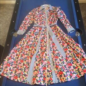 Boden Multicolor Floral Long Sleeve Dress NWT